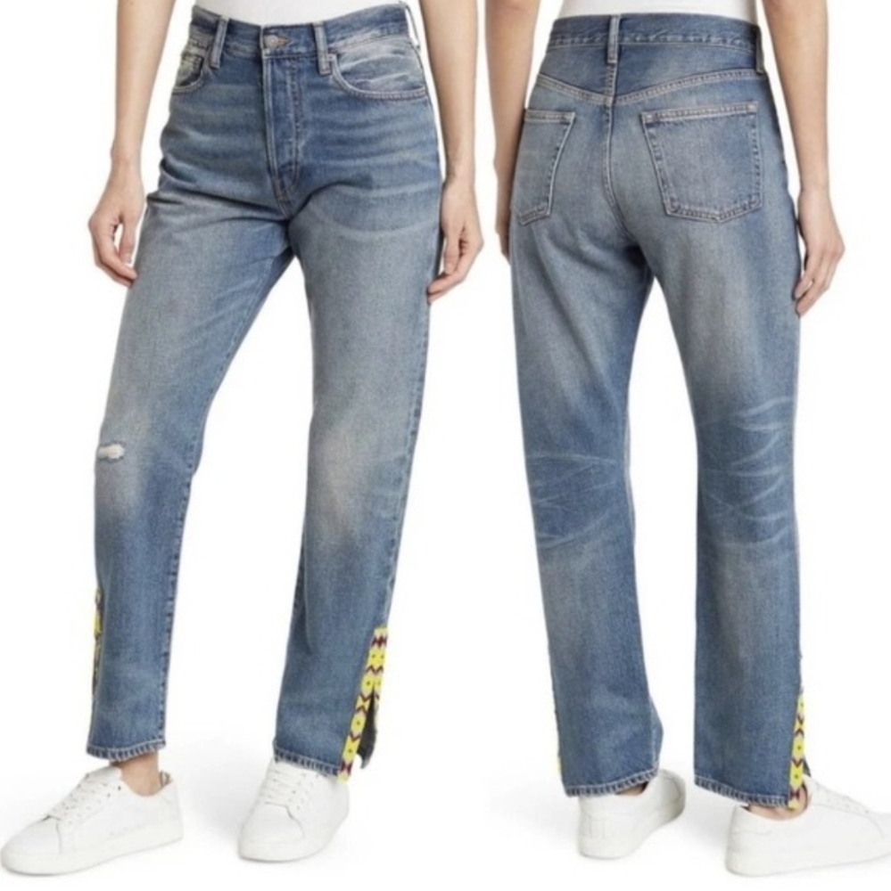 Polo Ralph Lauren Callen High Rise Slim Beaded Jeans Sz 26 Southwestern